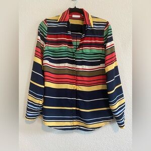 New York & Company Women’s Striped Button-Down Blouse - XS